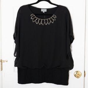 Joseph A Batwing Sleeve Top with Bead Detail 2x